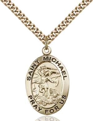 4027GF/24G <br/>Gold Filled St. Michael the Archangel Pendant