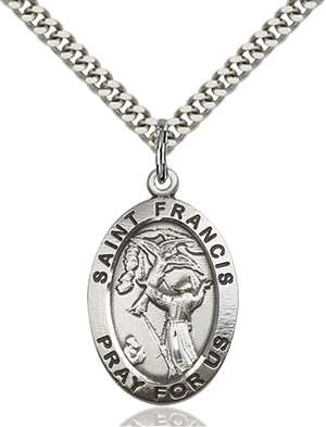 4029SS/24S <br/>Sterling Silver St. Francis of Assisi Pendant