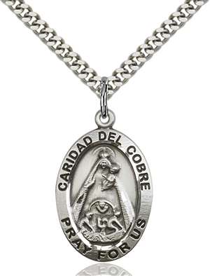 4031SS/24S <br/>Sterling Silver Caridad Del Cobre Pendant