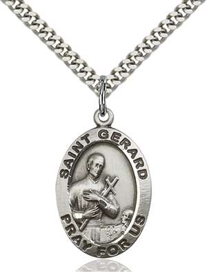 4034SS/24S <br/>Sterling Silver St. Gerard Pendant