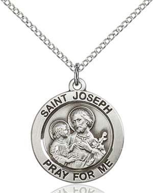 4055SS/18SS <br/>Sterling Silver St. Joseph Pendant