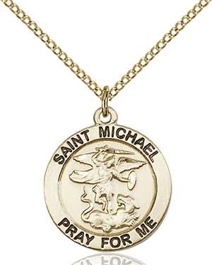 4057GF/18GF <br/>Gold Filled St. Michael the Archangel Pendant