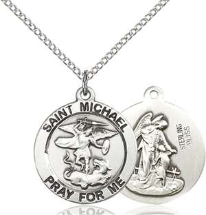 4057SS/18SS <br/>Sterling Silver St. Michael the Archangel Pendant