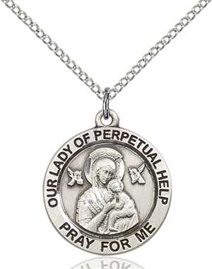 4062SS/18SS <br/>Sterling Silver O/L of Perpetual Help Pendant