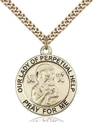 4077GF/24G <br/>Gold Filled O/L of Perpetual Help Pendant