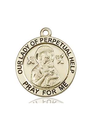 4077KT <br/>14kt Gold O/L of Perpetual Help Medal