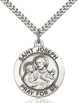 4079SS/24S <br/>Sterling Silver St. Joseph Pendant