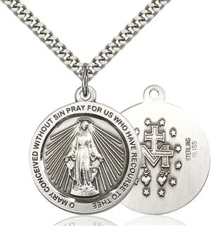 4080SS/24S <br/>Sterling Silver Miraculous Pendant