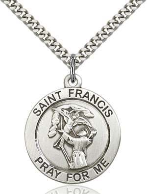 4084SS/24S <br/>Sterling Silver St. Francis Pendant