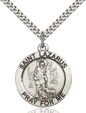 4085SS/24S <br/>Sterling Silver St. Lazarus Pendant