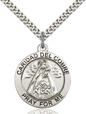4086SS/24S <br/>Sterling Silver Caridad Del Cobre Pendant