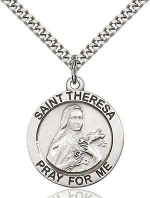 4087SS/24S <br/>Sterling Silver St. Theresa Pendant