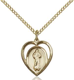 4119GF/18GF <br/>Gold Filled Divine Mercy Pendant