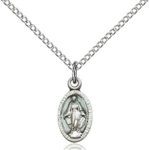 4121EMSS/18SS <br/>Sterling Silver Miraculous Pendant