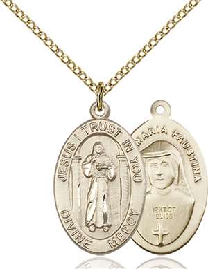 4123DMGF/18GF <br/>Gold Filled Divine Mercy Pendant
