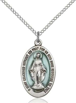 4123EMSS/18SS <br/>Sterling Silver Miraculous Pendant