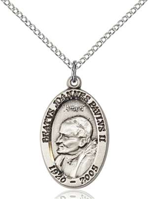 4123PJPSS/18SS <br/>Sterling Silver  St. John Paul II Pendant