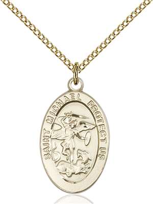 4123RGF/18GF <br/>Gold Filled St. Michael the Archangel Pendant
