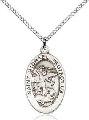 4123RSS/18SS <br/>Sterling Silver St. Michael the Archangel Pendant