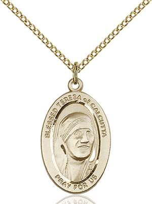 4123TCGF/18GF <br/>Gold Filled Blessed Teresa of Calcutta Pendant