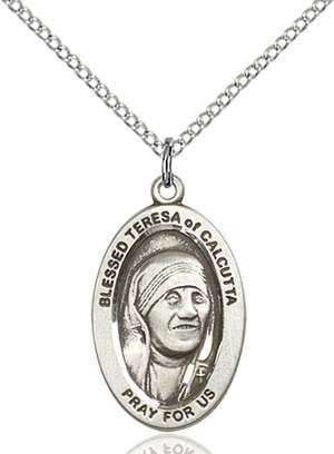 4123TCSS/18SS <br/>Sterling Silver Blessed Teresa of Calcutta Pendant