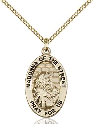 4124GF/18GF <br/>Gold Filled Madonna of the Street Pendant