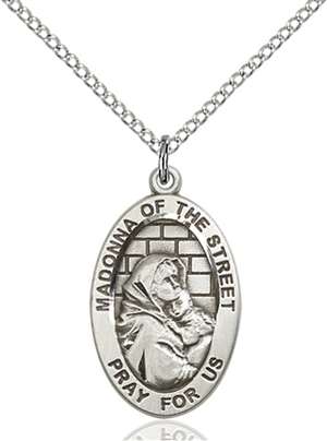4124SS/18SS <br/>Sterling Silver Madonna of the Street Pendant