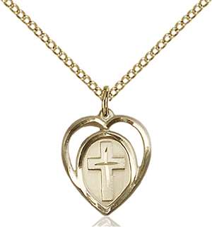 4132GF/18GF <br/>Gold Filled Heart / Cross Pendant