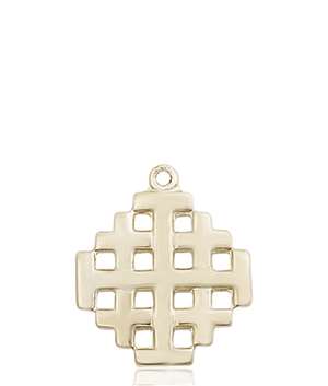4139KT <br/>14kt Gold Jerusalem Cross Medal