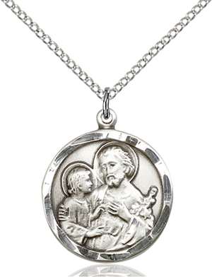 4140SS/18SS <br/>Sterling Silver St. Joseph Pendant