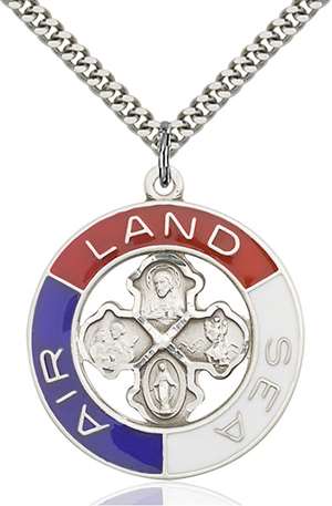 4142SS/24S <br/>Sterling Silver Land, Sea, Air Pendant
