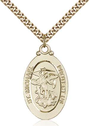 4145RGF/24G <br/>Gold Filled St. Michael the Archangel Pendant