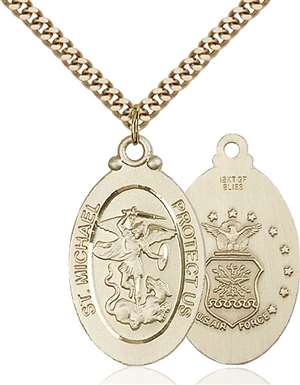 4145RGF1/24G <br/>Gold Filled St. Michael / Air Force Pendant