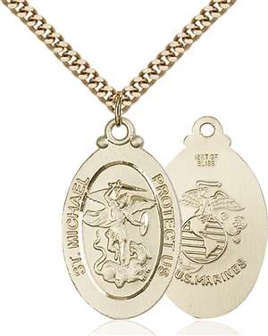 4145RGF4/24G <br/>Gold Filled St. Michael / Marines Pendant