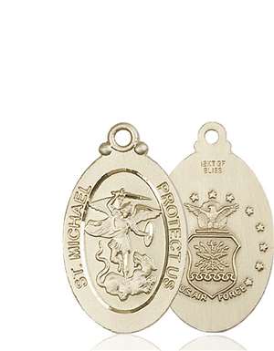 4145RKT1 <br/>14kt Gold St. Michael / Air Force Medal