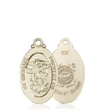 4145RKT3 <br/>14kt Gold St. Michael / Coast Guard Medal