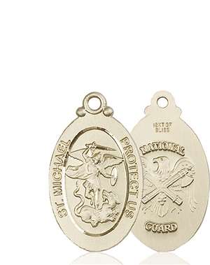 4145RKT5 <br/>14kt Gold St. Michael / Nat'l Guard Medal