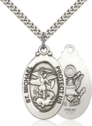 4145RSS2/24S <br/>Sterling Silver St. Michael the Archangel Pendant