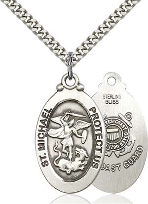 4145RSS3/24S <br/>Sterling Silver St. Michael / Coast Guard Pendant