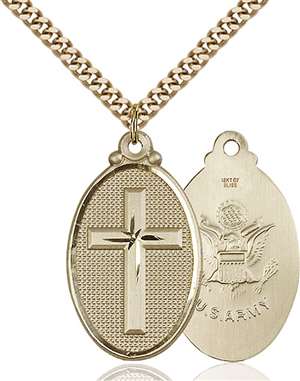 4145YGF2/24G <br/>Gold Filled Cross / Army Pendant