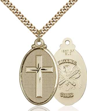 4145YGF5/24G <br/>Gold Filled Cross / National Guard Pendant
