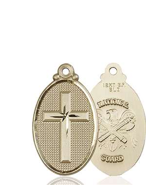 4145YKT5 <br/>14kt Gold Cross / National Guard Medal