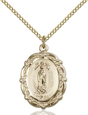 4146FGF/18GF <br/>Gold Filled O/L of Guadalupe Pendant