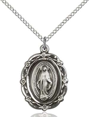 4146MSS/18SS <br/>Sterling Silver Miraculous Pendant