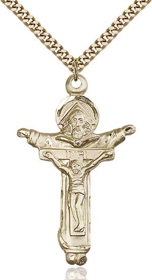4151GF/24G <br/>Gold Filled Trinity Crucifix Pendant