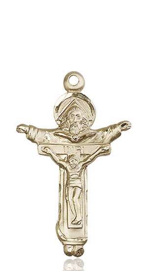 4151KT <br/>14kt Gold Trinity Crucifix Medal