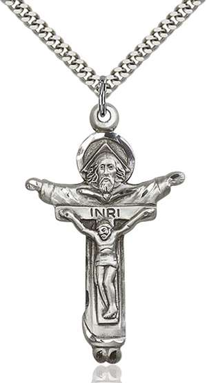 4151SS/24S <br/>Sterling Silver Trinity Crucifix Pendant