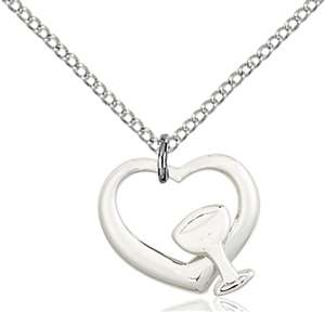 4205SS/18SS <br/>Sterling Silver Heart / Chalice Pendant