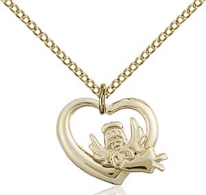 4206GF/18GF <br/>Gold Filled Heart / Guardian Angel Pendant