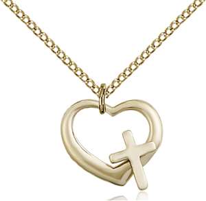 4207GF/18GF <br/>Gold Filled Heart / Cross Pendant
